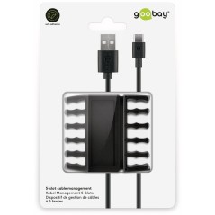 Goobay Cable Management Strip - Organize Your Cables Effortlessly for a Neat and Tidy Space - 4040849704338